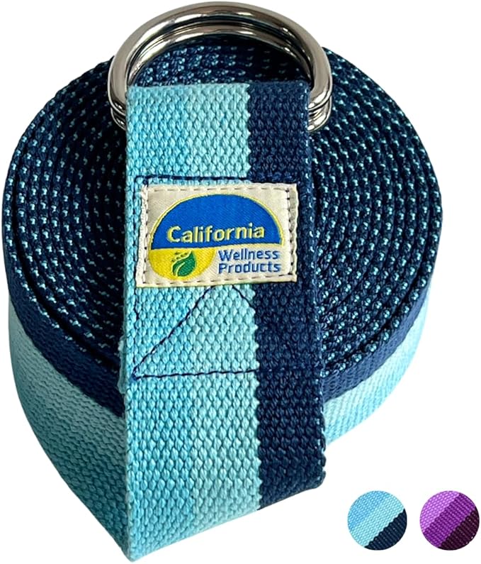 California Yoga Strap | Yoga Belt with Safe Adjustable D-Ring Buckle for Pilates | Stretching Strap | Exercise Bands | Phy...