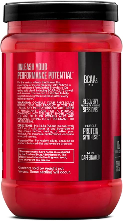 BSN Amino X Muscle Recovery & Endurance Powder with BCAAs, 10 Grams of Amino Acids, Keto Friendly, Caffeine Free, Flavor: Blue Raspberry, 30 servings (Packaging may vary)
