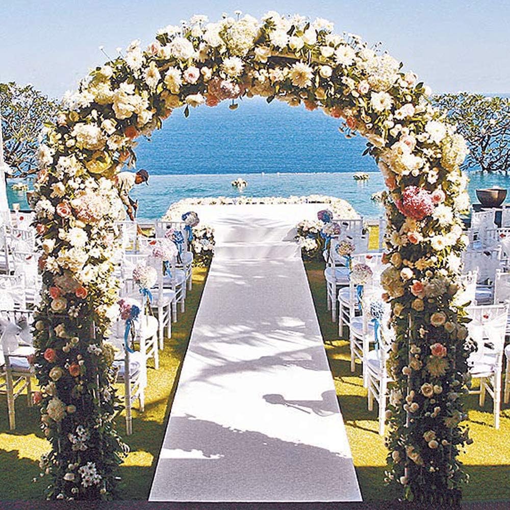 Metal Garden Arch,7.8 Feet High x 5.5 Feet Wide Sturdy Metal Arbor with Sharp Ends for Climbing Vines and Plants,Weddings Quinceaneras Party Decoration
