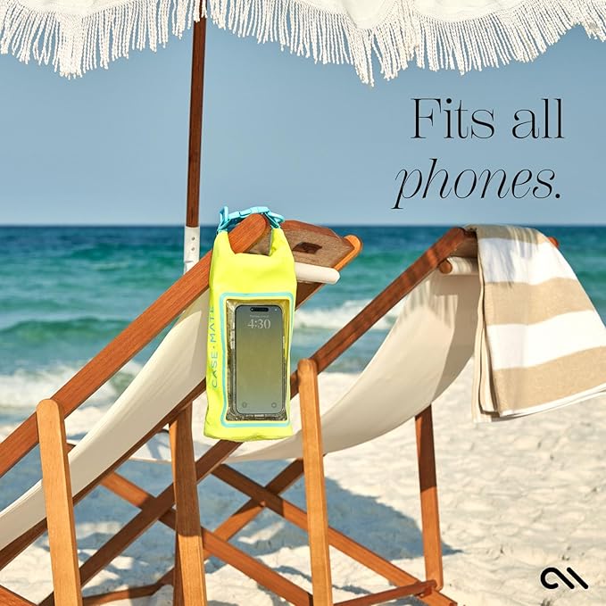 Case-Mate Citrus Splash Mini IP68 Waterproof Bucket Bag - Roll Top Dry Bag 2L Cap with Waterproof Pouch for Swimming Kayaking Boating Travel and More - For Phones Up to 7"