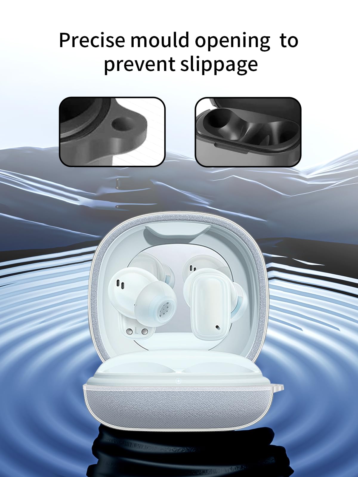 Compatible with Baseus AirNora 2 Headphones，True Wireless Noise Cancelling Earbuds,Clear Soft TPU Full Body Shockproof Protective Cover with Lanyard,Clear