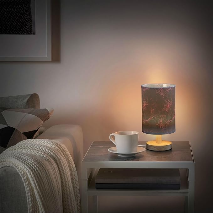 Halloween Pink Red Cobweb Table Lamp Bedroom Bedside Night Reading Desk Lamps Cylinder Nightstand Sleeping Light Lamp for Kids Living Room Office Decor