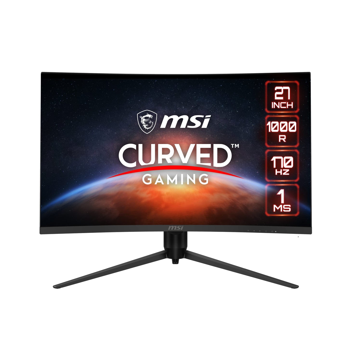 Msi G271Cqp E2, 27 Gaming Monitor, 2560 X 1440 (Qhd), Va, 170Hz, Freesync Premium, Hdmi, Displayport, Tilt, Swivel, Height Adjus