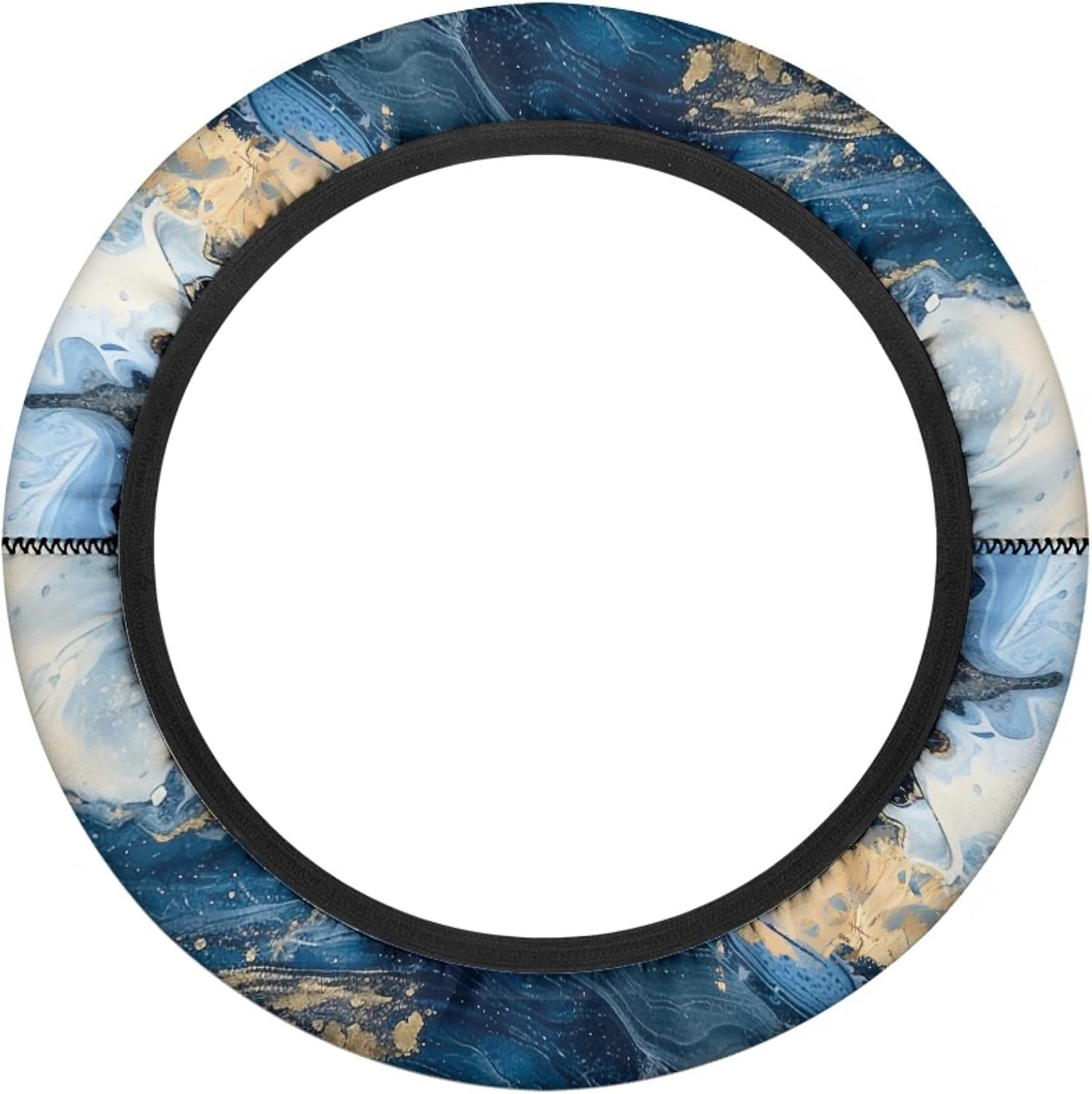 Blue Marble Print Golf Cart Steering Wheel Cover 13 Inch - 14 Inch Neoprene Golf Cart Steering Wheel Covers Stretchable Golf Cart Accessories for Club Car Machine Washable