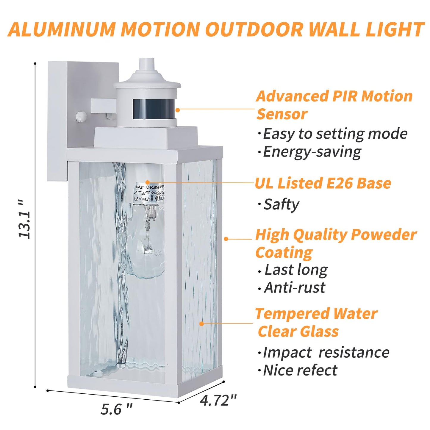 Mdenlt 2 Pack White Motion Sensor Outdoor Wall Lights Updated Dusk To Dawn Outdoor Lighting  Exterior Light Fixtures Wall Mount Waterproof Porch Light Outside Lights For House