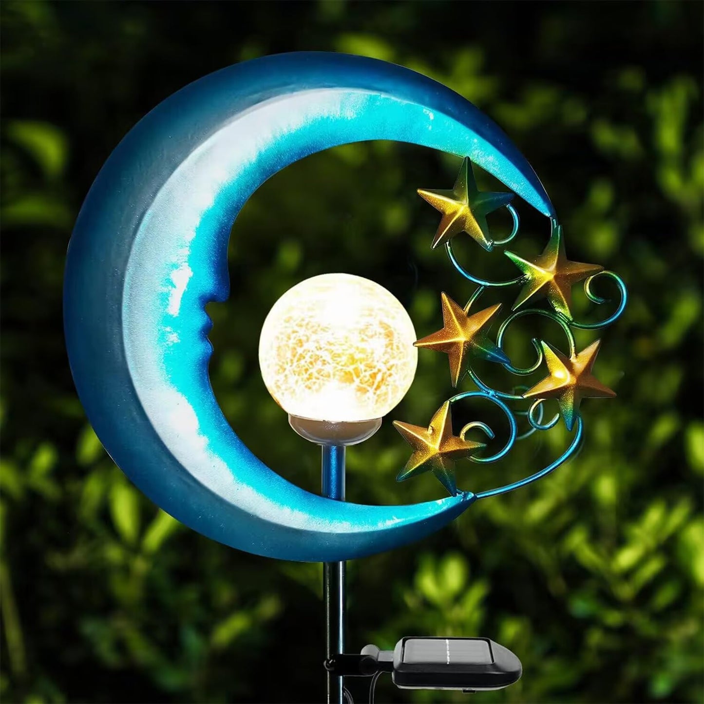 Eprosmin Solar Garden Lights - Waterproof  le Glass Globe Led Pathway Lighting For Yard, Lawn, Patio - Eprosmin-Moon