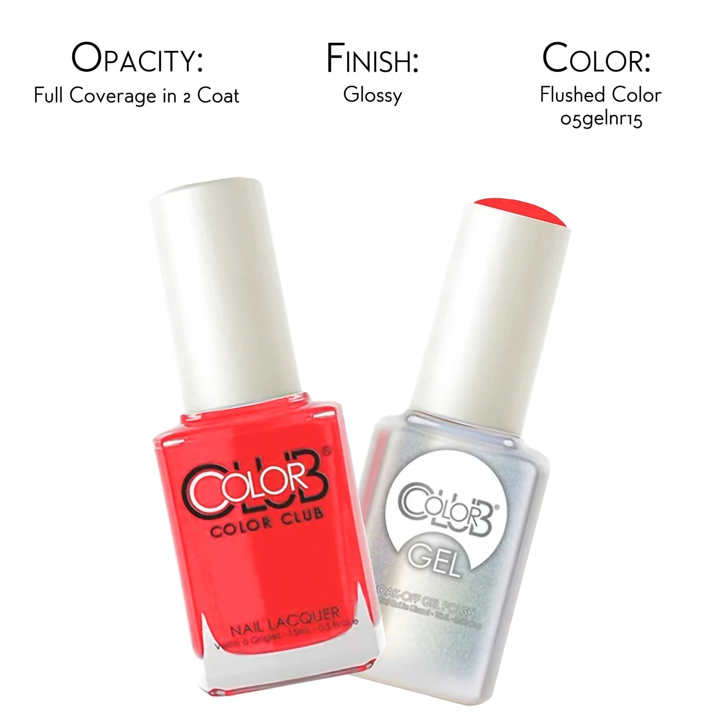 Color Club Flushed Color Club Gel + Lacquer Duo Includes 1 Each Of 05gelnr15 and 05anr15, 0.5 fluid_ounces