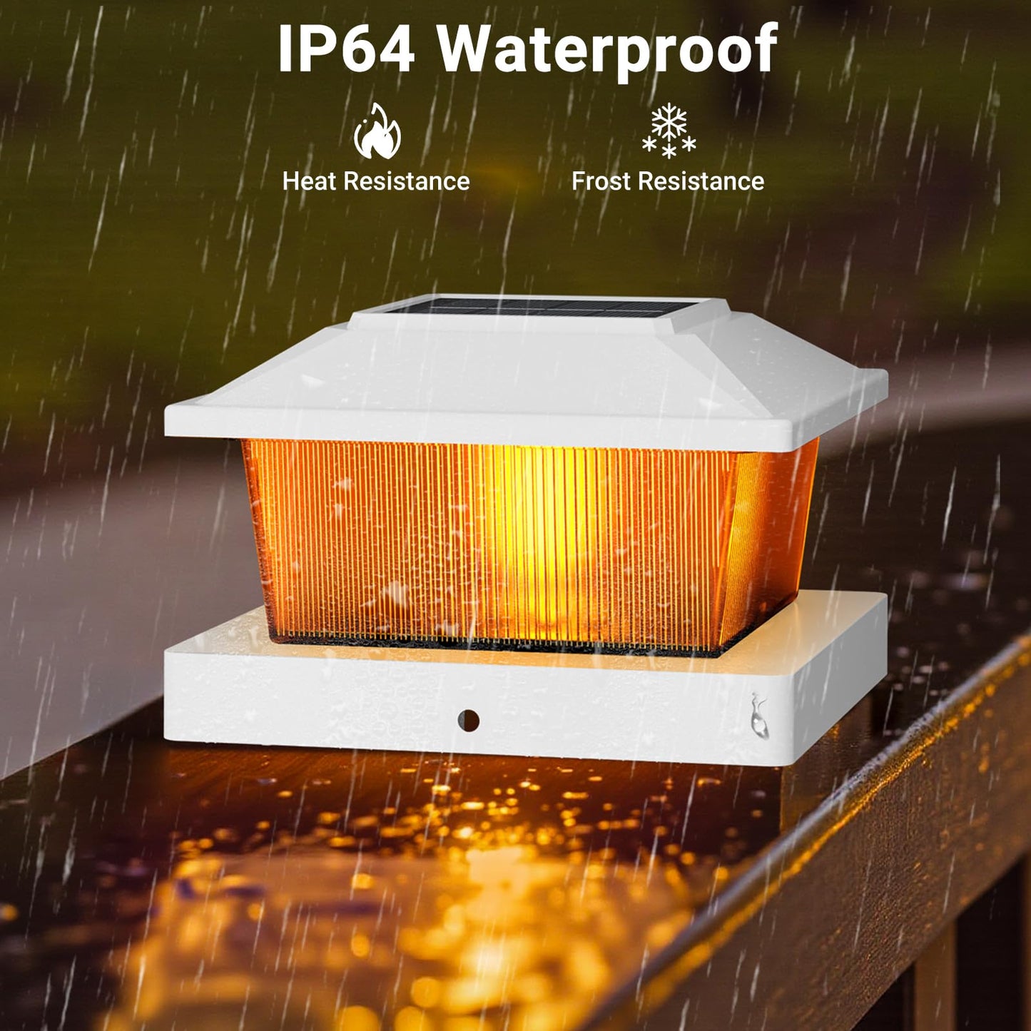 Btfarm 4X4 Solar Flame Post Cap Lights Outdoor  4 Pack Flickering Flame Deck Fence Post Lights  Waterproof Solar Powered Lighting Outside Fit 4X4 3.5X3.5 Wooden/Vinyl For Porch Patio Garden
