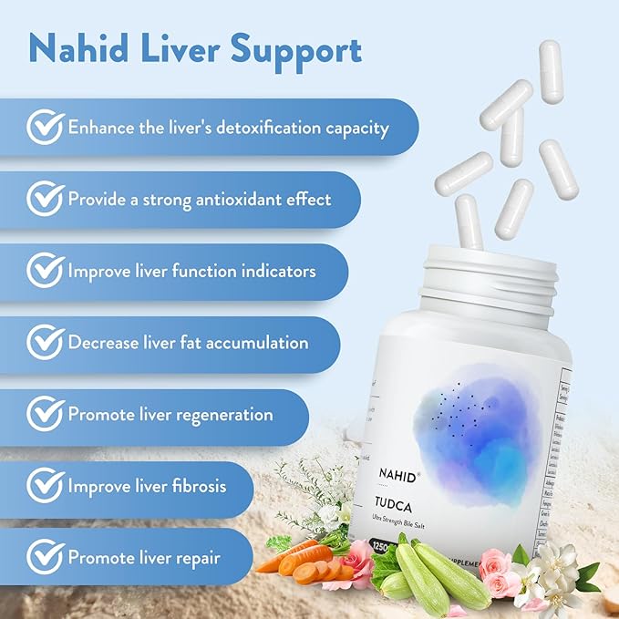 Nahid Liver Support Supplement, 120 Billion CFUs Probiotics, for Men and Women, Liver Detox and Renewal, Optimal Wellness, Gluten-Free, Dairy-Free, Vegan, Non-GMO, 60 Capsules