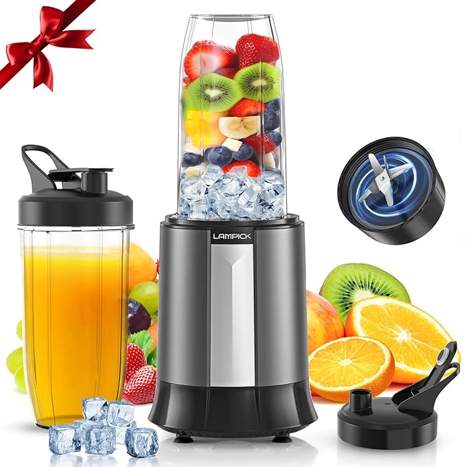 Smoothie Blender, 1300W Personal Blender for Smoothies, Shakes and Nutrient Extractions with 2pcs BPA-Free 27oz Portable To-Go Bottles