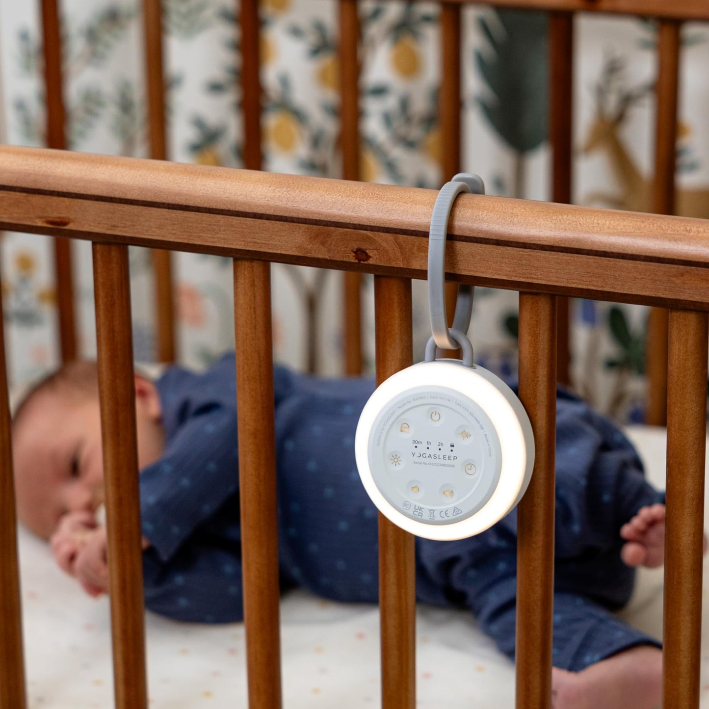 Yogasleep Hushh 2 Portable Sound Machine for Baby & Kids, New Reinforced Clip, Backlit Buttons, Night Light, 6 Soothing Natural Sounds, Easy to Use Timer, Volume Control, Toddler Lock, Noise Canceling