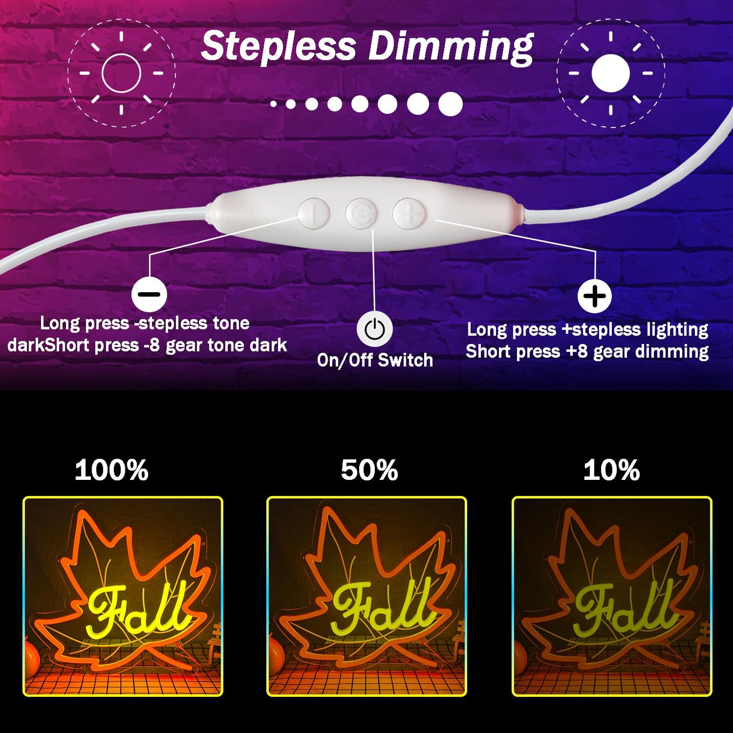 Fall Neon Sign Maple Neon Light For Wall Decor Dimmable Thanksgiving Neon Sign For Thanksgiving Autumn Theme Party Holiday Gift Lamp Decor