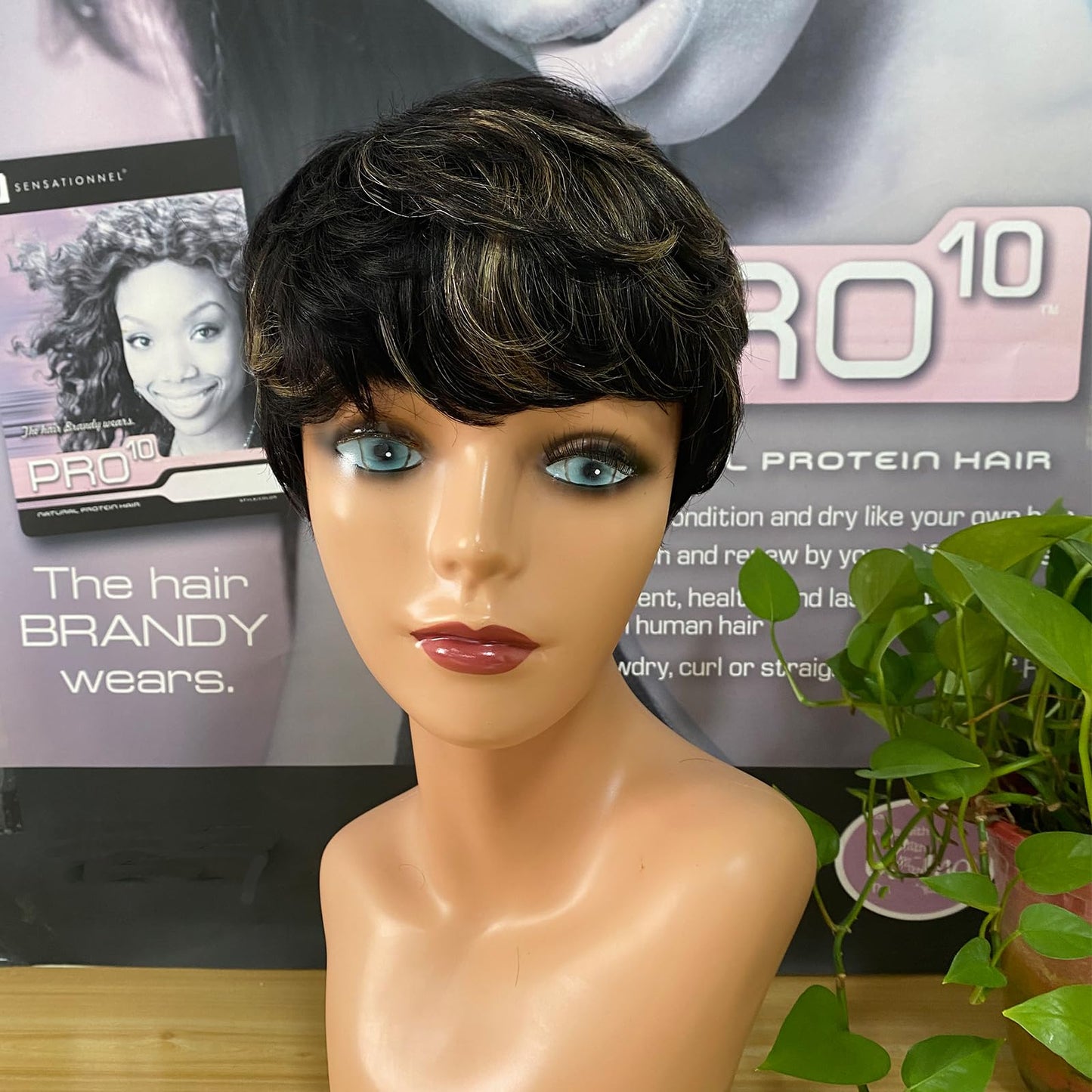 YOUKNOWIG Human Hair Short Wigs Pixie Cut Wigs With Bangs Brazilian Remy Human Hair Wigs For Black Women Full Machine Made Wig 1