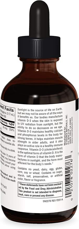 Source Naturals Liquid Supplements, Herbal Resistance and 2000 iu Vitamin D-3-4 oz Bottles
