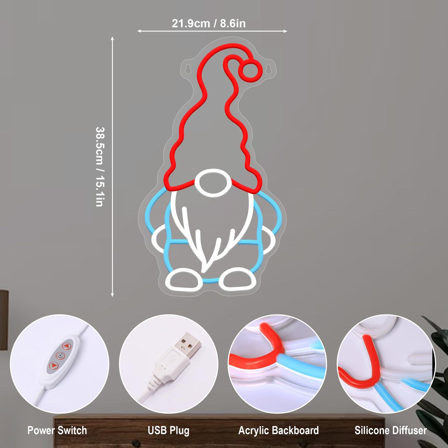 nite Gnome Neon Sign  Led Neon Lights For Room Wall Table Decor Art  Home Party Birthday Holiday Gift For Kids Teens mature-themeds