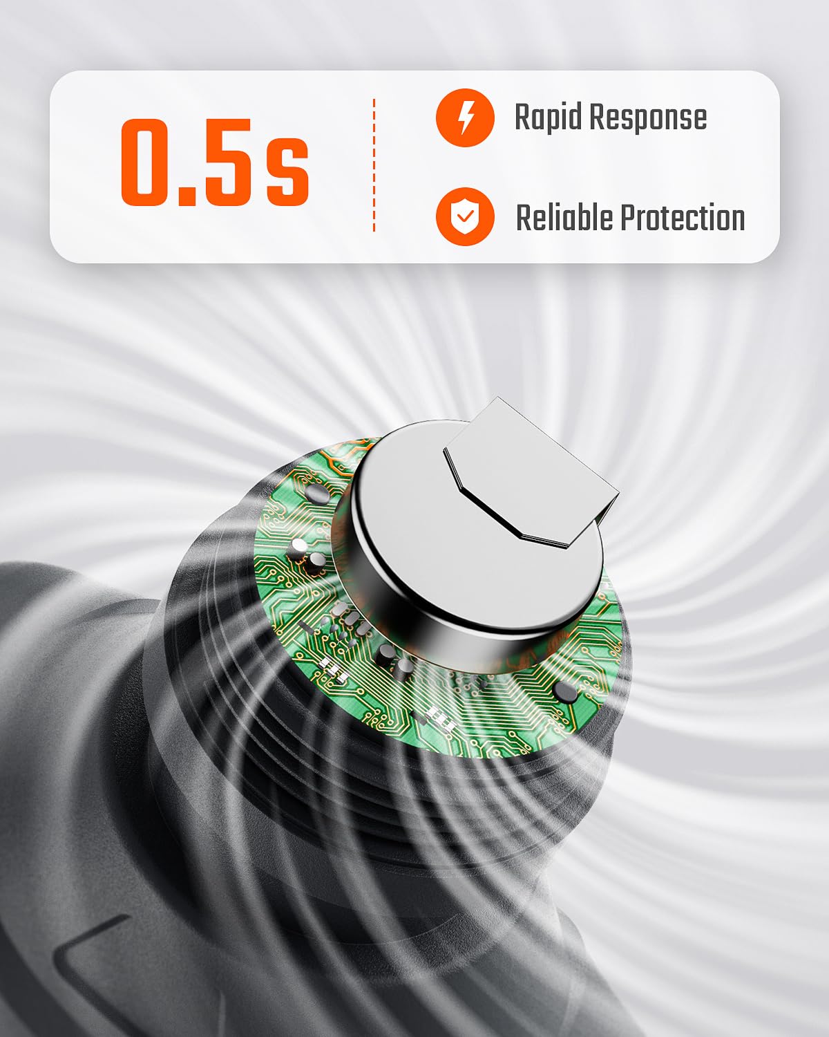 TopTes CT-300 Portable Carbon Monoxide Detector, CO Detector with Audible & Visual Alarm, 0-5000PPM, CO Alarm, Backlit LCD Screen, for Home, Car, Camping& Travel (Includes Battery x3) - Orange