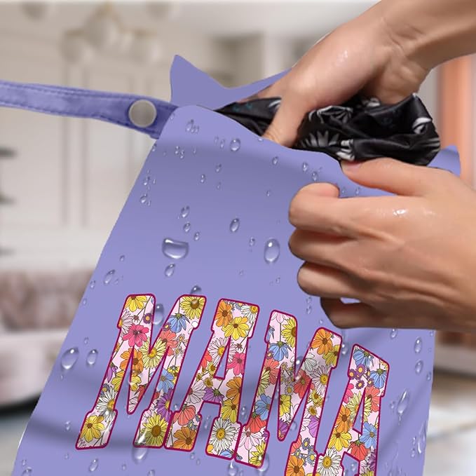 Gifts for New Mom, Mama New Mom Gifts 4 Pack Cute Wet Bag Waterproof Reusable Wet Dry Bag for Swimsuit Clothes Diaper Travel Beach Pool Toiletries Cruises Birthday Camping Postpartum Christmas