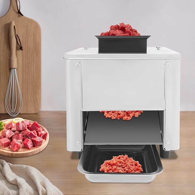 850W Electric Meat Cutter Machine 5mm Electric Meat Slicer Shredded Cutting Machine, 330lb/h Stainless Steel Food Cutting Slicer for Family and Commercial Use (Meat thickness: 5mm)