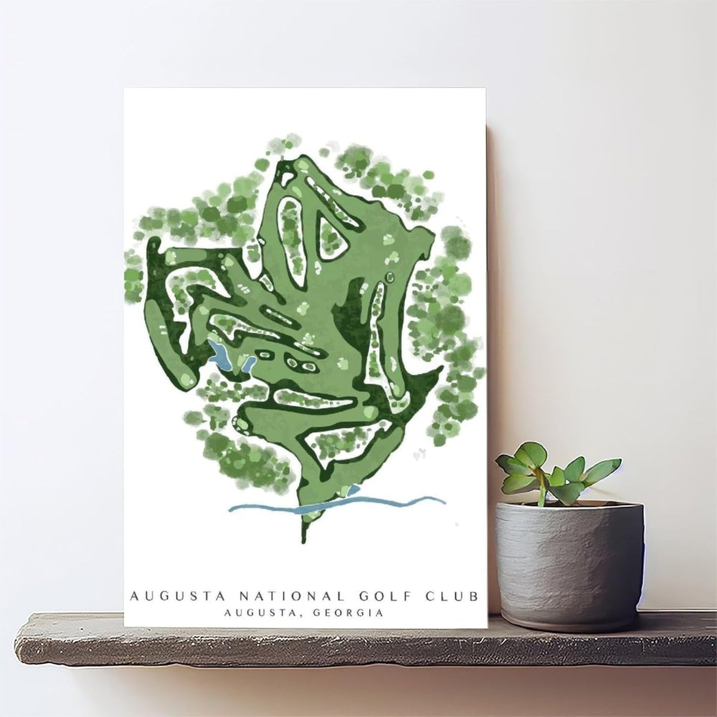 9W Golf Course Poster Green Scenery Decoration Wall Art for Office Living Room Frame-style 20x30inch(50x75cm)