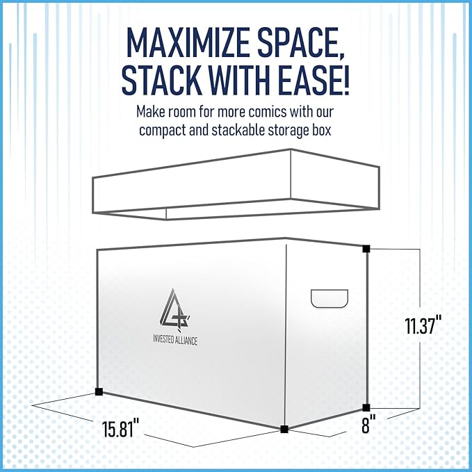 Premium Short Comic Book Storage Box (5 Pack - White). Thick Cardboard Comic Book Box/Cabinet. Comics Books Bin for 150-175 Collectibles. Comics Boxes Storage Case/Cabinet to Showcase Collectibles.