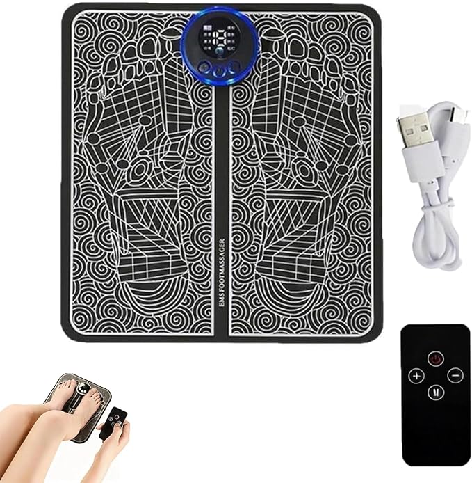 Foot Plate Foot Massager Relaxes Muscles for All-Night Comfort, 8 Massage Modes, 19 Levels, Smart Auto Power-Off & Safety ...