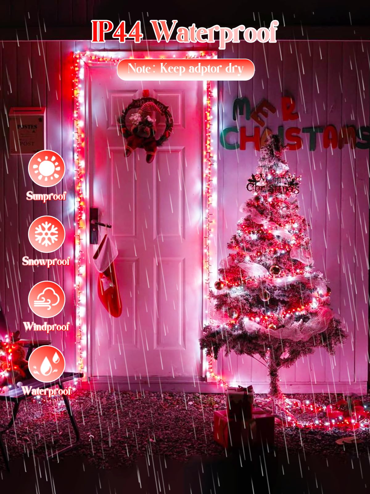 2025 New Christmas Cluster Lights 800 Led Flowing Twinkling  Fire er Fairy Lights With 15 Modes & Timer  Waterproof Christmas String Light For Indoor Outdoor Xmas Tree Party Garden Red And White