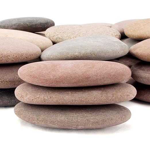 [About 31-36 PCS](18.2 Pounds) Painting Rocks, 3.2"-4.7" River Rocks, Flat Stones, Craft DIY Rocks
