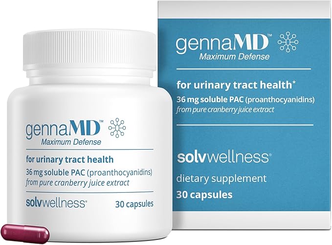 Solv Wellness GennaMD - Maximum UTI Defense - 36 mg Soluble PAC from 100% Cranberry Juice Extract - Highest PAC Concentrat...