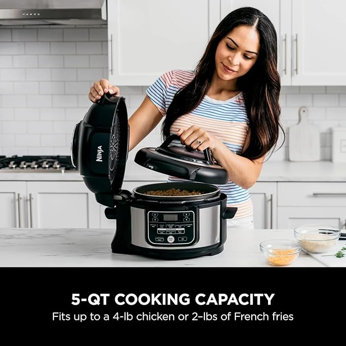 Ninja Foodi 10-in-1 Pressure Cooker & Air Fryer, 5 Quart - Stainless Steel Multi-Cooker with Precise Heating - Perfect Holiday Gift & Healthy Fast Cooking (FD 101)