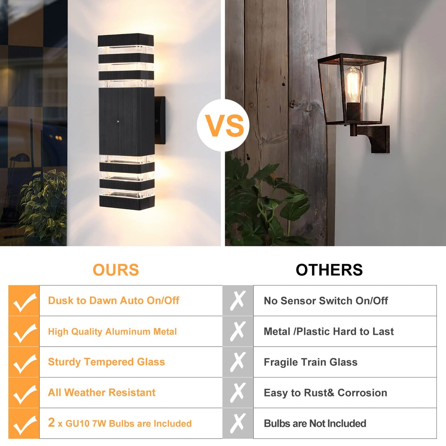 Teblampue Dusk To Dawn Led Outdoor Light Fixture, Anti-Rust Black, 3 Layer-1 Pack, Model Tebowls3 For Porch & Garage