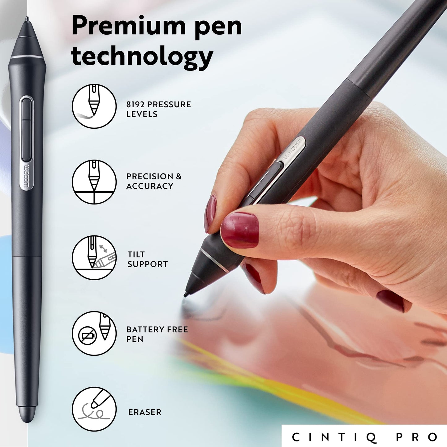 Wacom Cintiq Pro 24 Creative Pen And Touch Display - 4K Graphic Drawing Monitor With 8192 Pen Pressure And 99% Adobe Rgb (Dth242