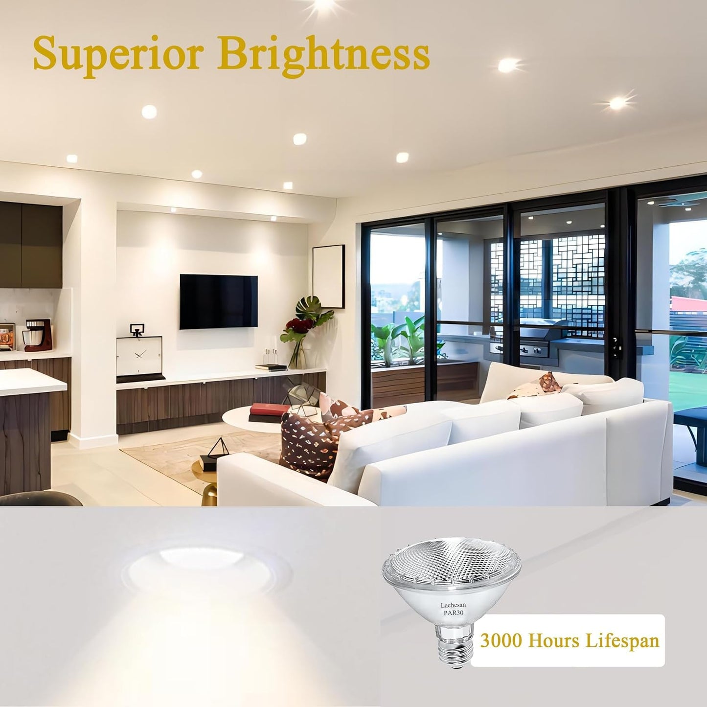 Lachesan 120V 75W Par30 Halogen Flood Light Bulbs Short Neck Bulb 75W Equivalent 2700K Warm White Dimmable High Brightness  Great For Accent Lighting  Tracking Light  Recessed Light Bulb(6Pack