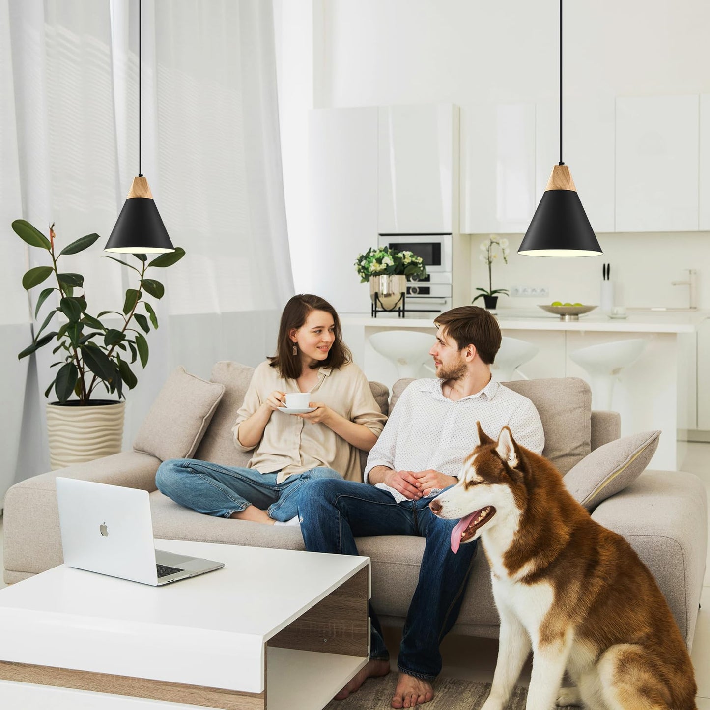 Sesiment Modern Pendant Lights  3 Packs 9.4Inch Black Pendant Light  Kitchen Pendant Lights  Farmhouse Pendant Light For Kitchen  Living Room  Bar  Bedroom  Office