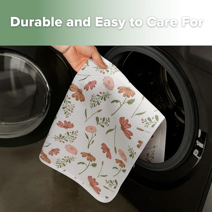 haakaa Waterproof Changing Pad Liners, 100% Cotton, Soft & Breathable (1pc, 19.5" x 27.5" Velvet Bloom)
