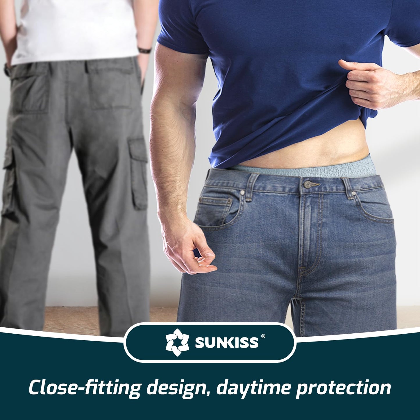 SUNKISS Incontinence Underwear for Men,Daytime Disposable Adult Pull Ups,Mens Protective Briefs with Maximum Absorbency, Medium, Grey, 30 Count