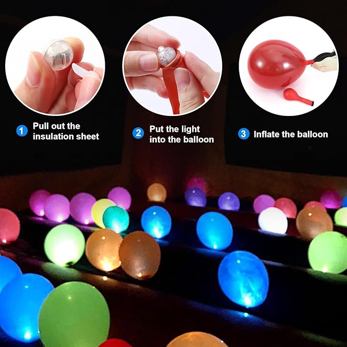 ZGWJ 50PCs Mini Led Lights for Paper Lantern, Purple Led Balloons Light up Balloons for Neon Party Lights Easter Eggs Christmas Halloween Birthday Party Wedding Decoration