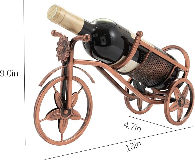 Tabletop Wine Rack, Wine Bottle Holder Single Bottle Bike Shaped, Freestanding Countertop Wine Rack and Wine Bottle Storage, Wine Gifts Home Bar Decor Crafts