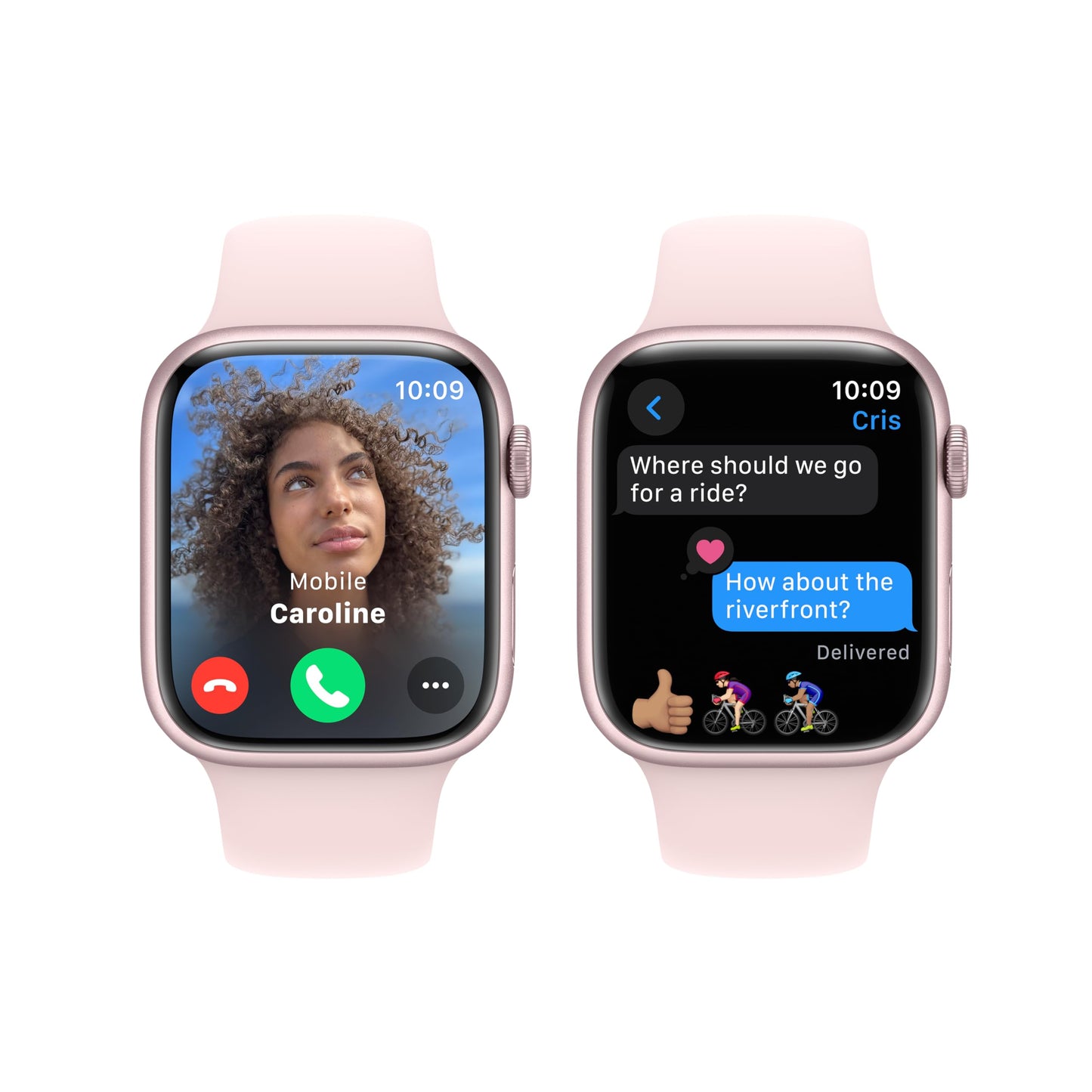 Apple Watch Series 9 [Gps 45Mm] Smartwatch With Pink Aluminum Case With Light Pink Sport Band M/L. Fitness Tracker, Ecg Apps, Al