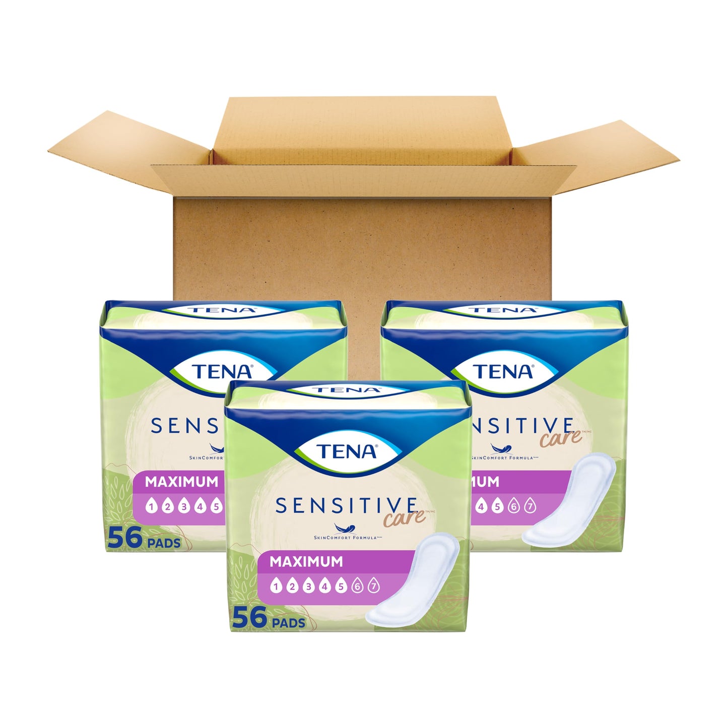 Tena Incontinence Pads, Bladder Control & Postpartum for Women, Maximum Absorbency, Regular Length, Intimates - 168 Count