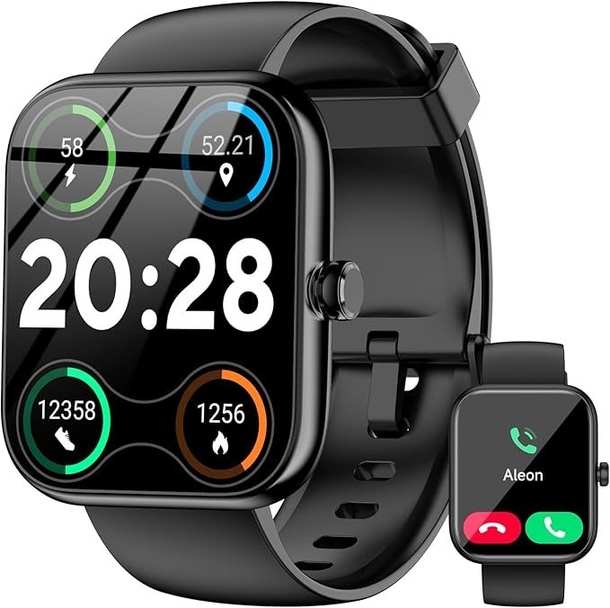 Smart Watch with Alexa, 1.83" HD Fitness Tracker, Message Notifications, IP68 Waterproof, 120+ Sport Modes, 24/7 Heart Rat...