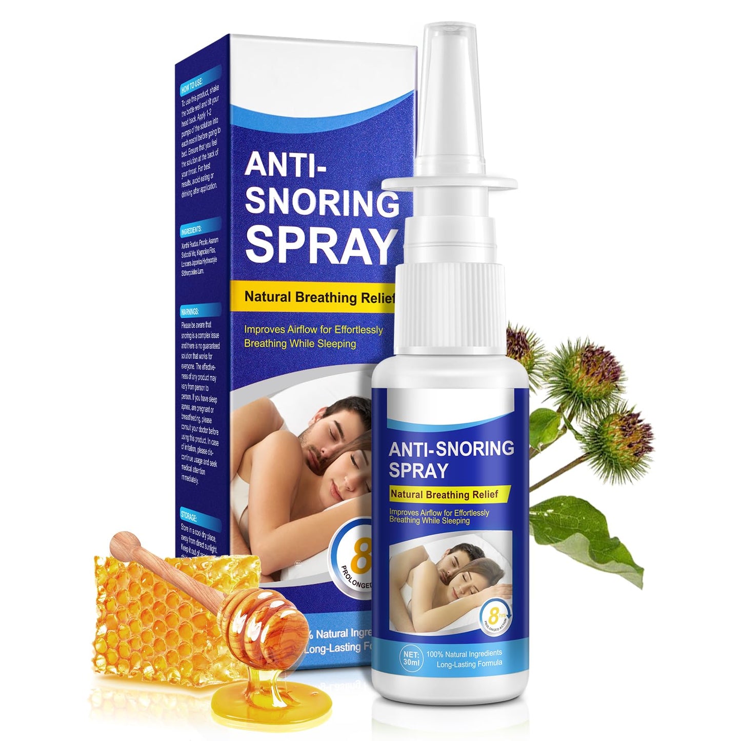 Anti Snoring Spray Devices, Fast & Effective Snoring Solution for Better Night, Stop Snore Open The Throat & Air Passage During Sleep