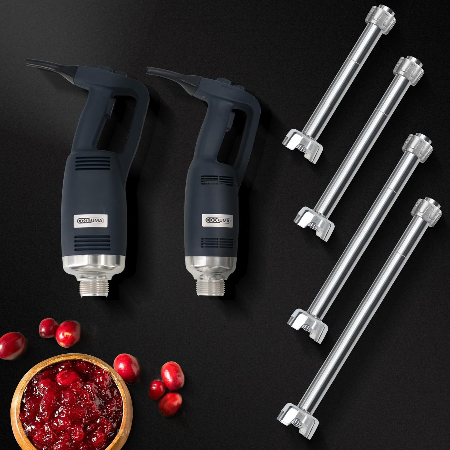 COOLUMA Commercial Immersion Blender, 500W Heavy Huty Hand Blender With 16 Inch Removable Shaft, 6,000-20,000 RPM Variable Speed, Industrial Hand Mixer For Pro Restaurant Kitchen.