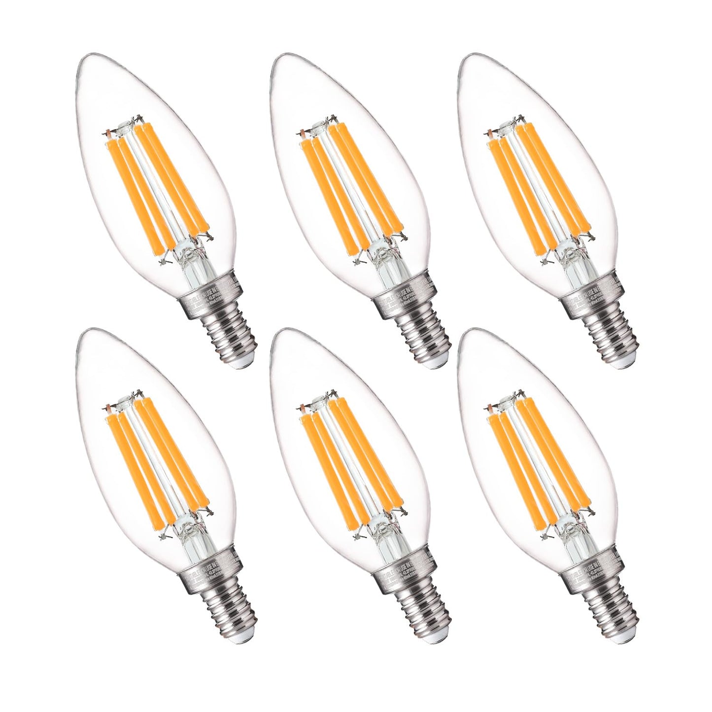 FLSNT 100W Equivalent LED Candelabra Bulbs, 800LM Dimmable B11 E12 LED Chandelier Light Bulbs, 5.5W, 2700K Soft White, 6 Pack