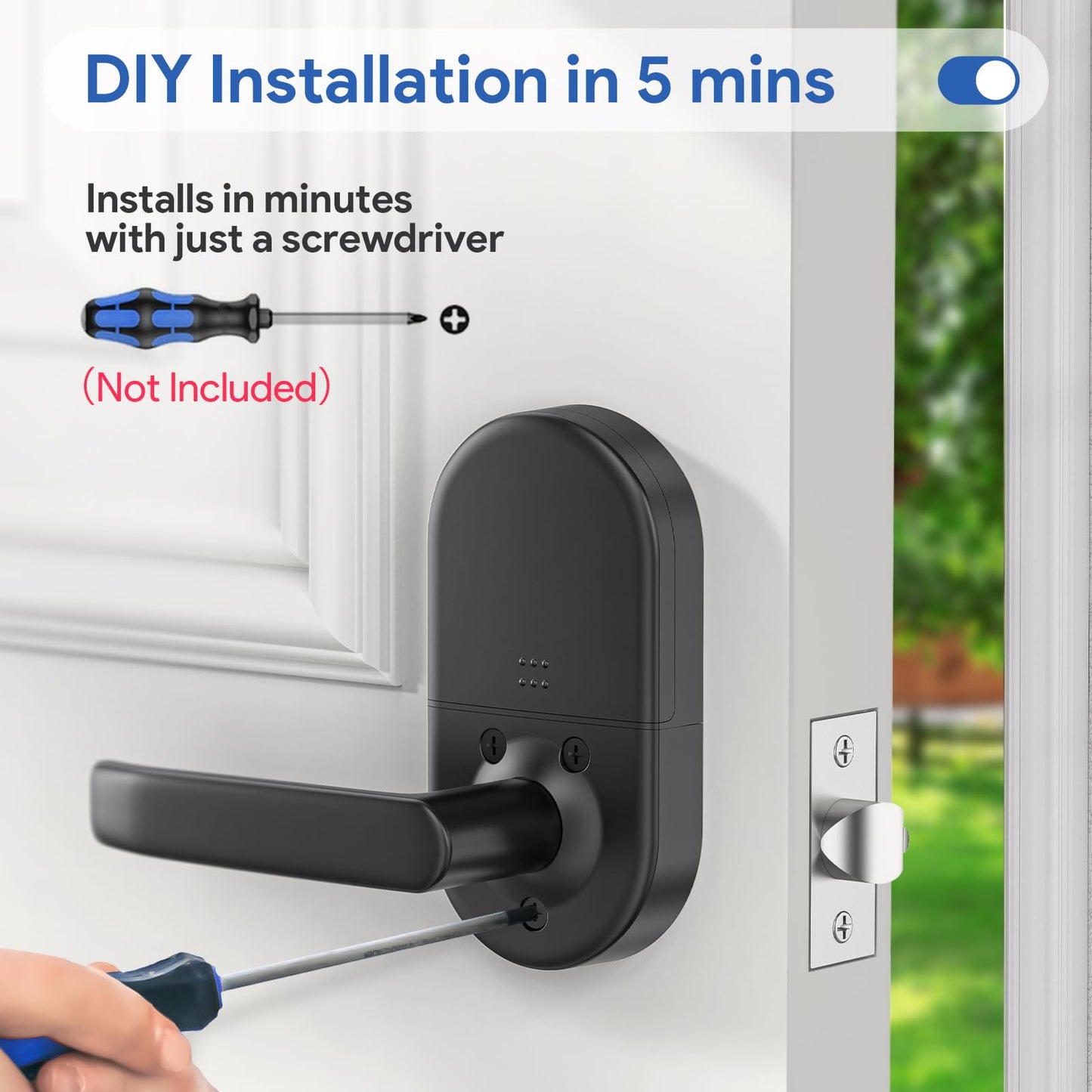 Smart Keypad Door Lock with Handle: NICE DIGI Keyless Entry Digital Lock for Front/Interior Door, Electronic Code Knob, Easy Installation