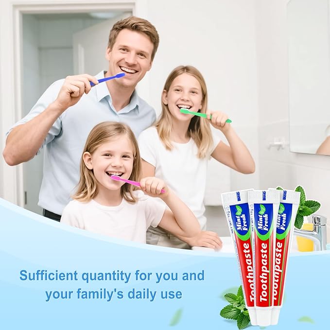 30 Tubes Bulk Travel Size Mini Toothpaste, 0.35 oz Disposable Mint Flavor Pocket Teeth Paste Small Essential Toothpaste for Travel, Home/Hotel/Guests/Charity/Homeless/Camping Oral Care (Single Use)