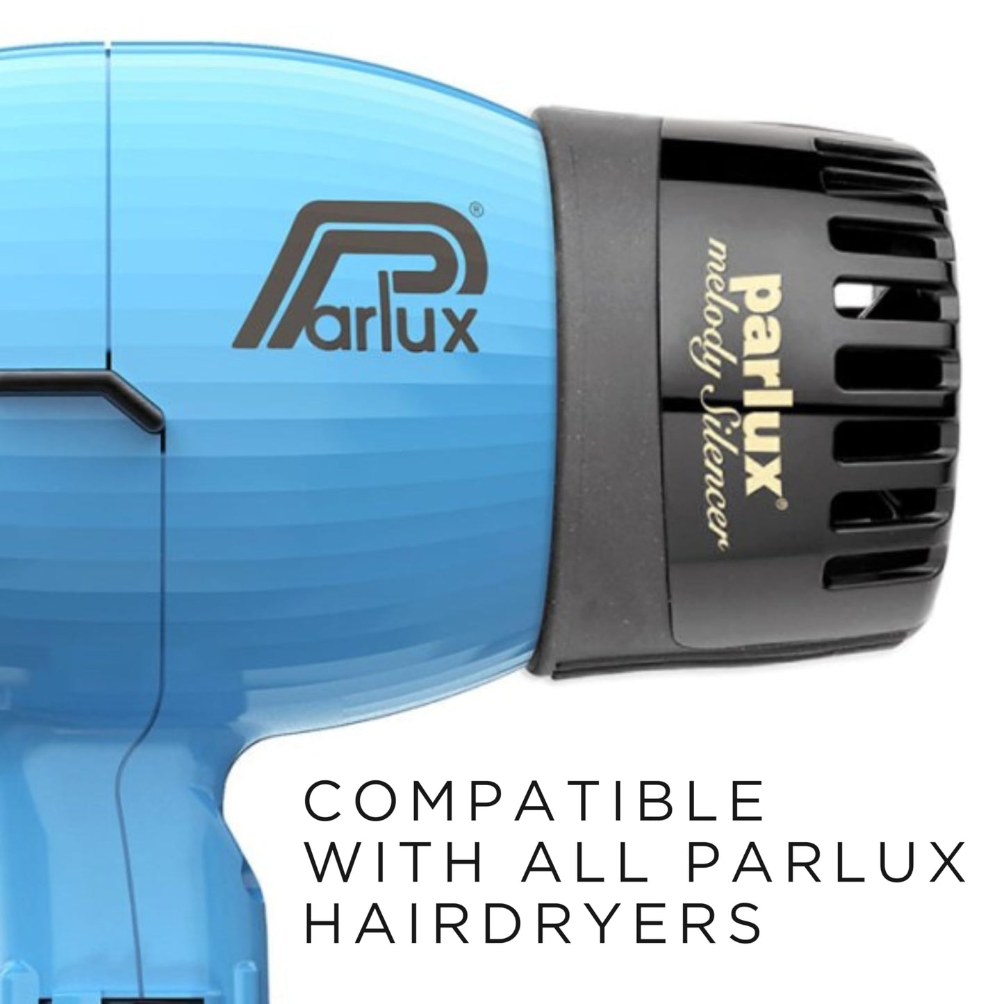 Parlux Melody Silencer Hair Dryer Attachment for Noise Reduction. Compatible with Parlux Hairdryers. Lightweight for Salon & Hom