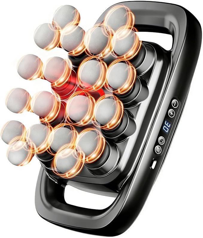 MNAFKT 20 Head Massage Gun Deep Tissue Percussion Massager with 3 Modes&30 Intensities-Muscle Massage Gun for Back/Shoulde...