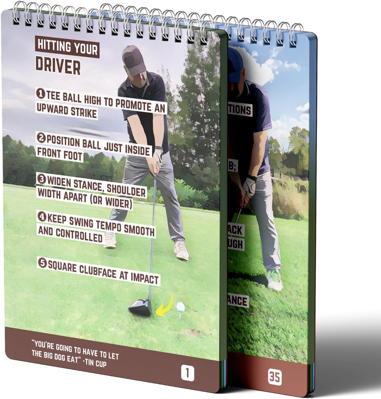 Golf Cheat Sheets Waterproof Pocketbook – Golf Training Aid - 175+ Swing & Shot Tips Pocket or Golf Bag Guide - Reference Cards for Beginners & Mid-Handicappers