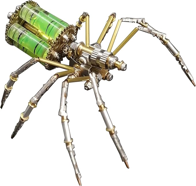 Mechanical Metal DIY 3D Insect Brass Puzzle Model Kits Puzzle for Adults, Steampunk Electric Mechanical, Assembly DIY Gift Craft Hobby for Men for Family and Friends(Gatling Spider)