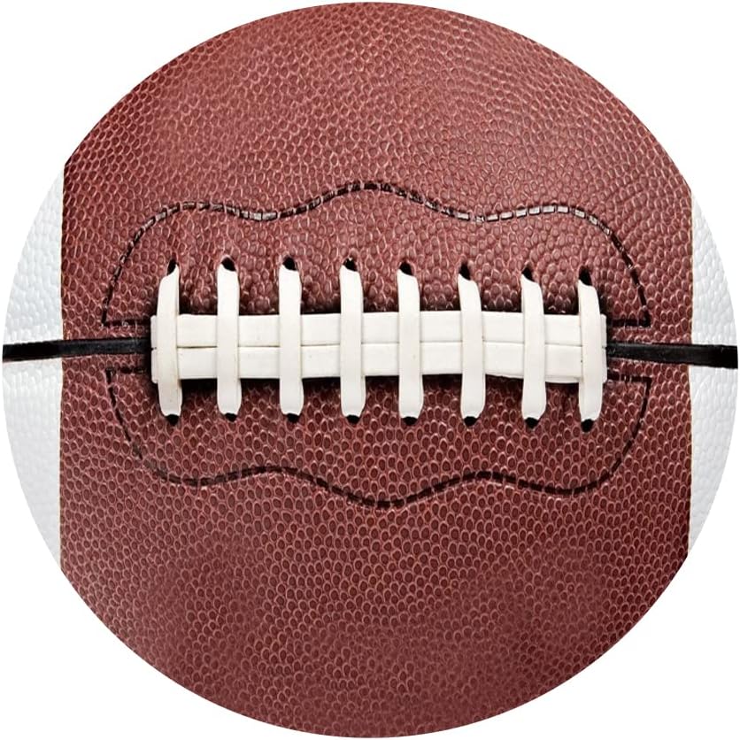 Leyiyi 6.5x6.5ft American Football Round Backdrop Cover Rugby Sports Themed Photography Backdrops for Boys Birthday Party Decorations Man Competition Stadium Banner, Brown R, 6.5x6.5ft-Diameter